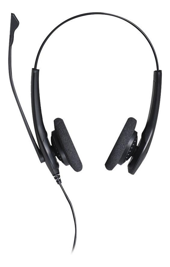 Jabra, BIZ 1500 Duo, Auricular Profesional con Micrófono, Cableado, Quick Disconnect, Color Negro