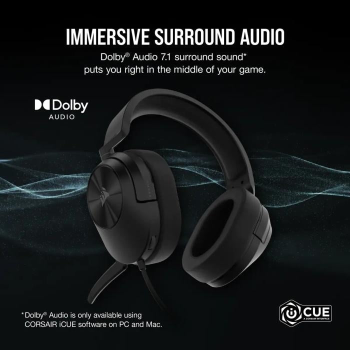 Audífonos Gaming Corsair HS55, Con Cable Surround, Color Carbón CA-9011265-N