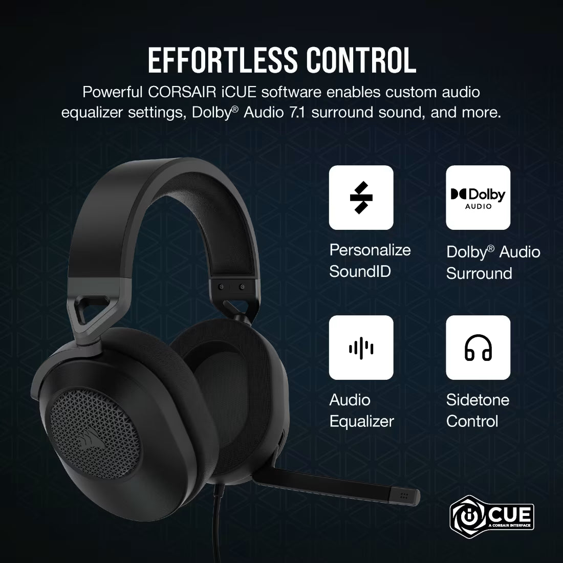 CORSAIR HEADSET HS65 SURROUND CARBON