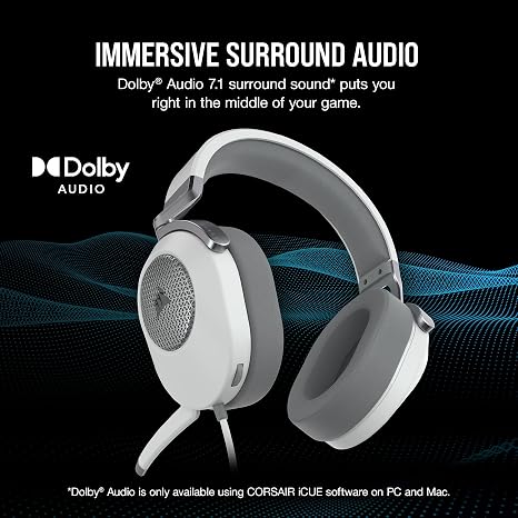 CORSAIR HEADSET HS65 SURROUND WHITE