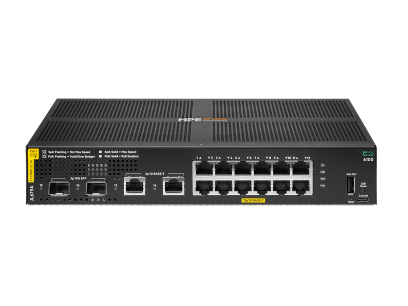 Aruba 6100 12G  2SFP+ 2SFP CL4 139W Swch