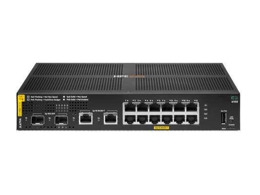 Aruba 6100 12G  2SFP+ 2SFP CL4 139W Swch