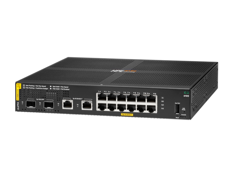 Aruba 6100 12G  2SFP+ 2SFP CL4 139W Swch