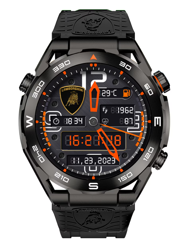 Reloj Inteligente Lambo Smartwatch Aventador V12 GT, Color Negro - LB-SW-V12GTN