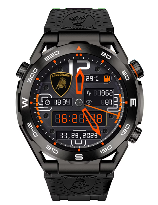 Reloj Inteligente Lambo Smartwatch Aventador V12 GT, Color Negro - LB-SW-V12GTN
