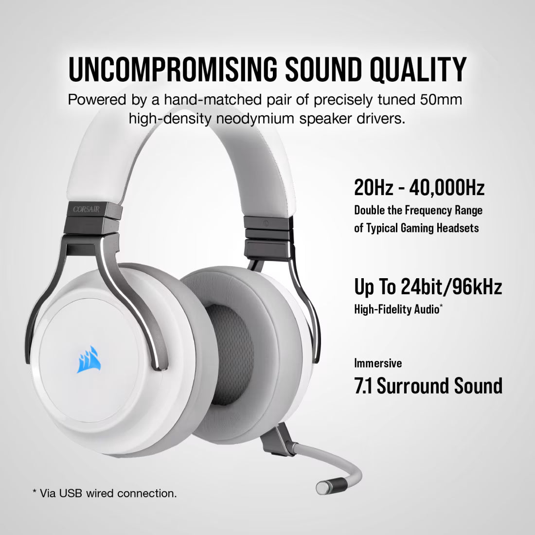 CORSAIR HEADSET VIRTUOSO WIRELESS WHITE CA-9011186-N